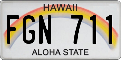 HI license plate FGN711