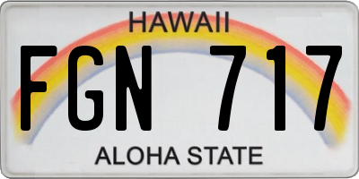HI license plate FGN717