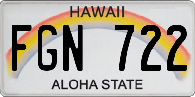 HI license plate FGN722