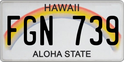HI license plate FGN739
