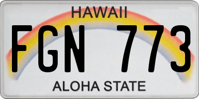 HI license plate FGN773