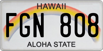 HI license plate FGN808