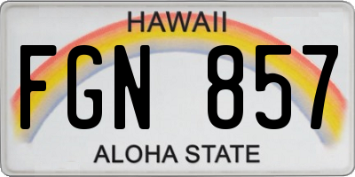HI license plate FGN857