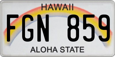 HI license plate FGN859