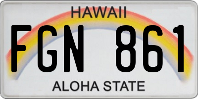HI license plate FGN861