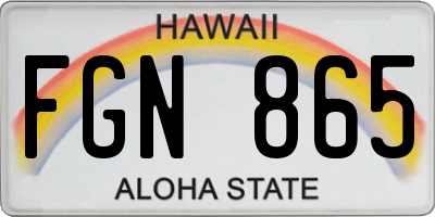 HI license plate FGN865
