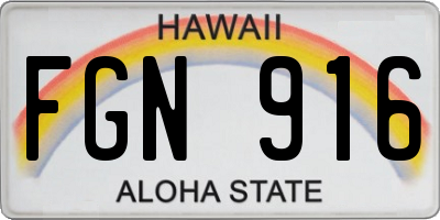 HI license plate FGN916
