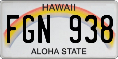 HI license plate FGN938