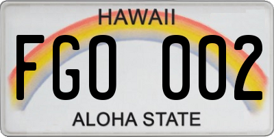 HI license plate FGO002