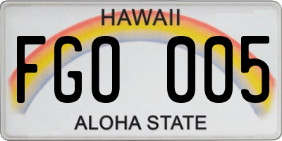 HI license plate FGO005