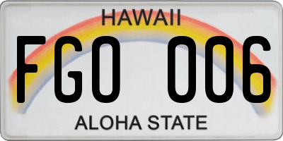 HI license plate FGO006