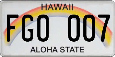 HI license plate FGO007