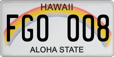 HI license plate FGO008