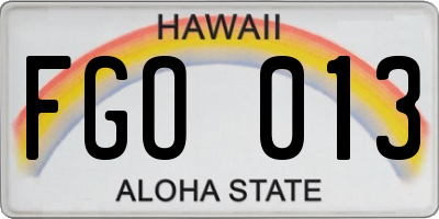 HI license plate FGO013