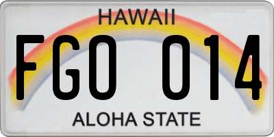 HI license plate FGO014
