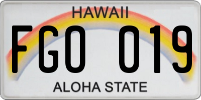 HI license plate FGO019