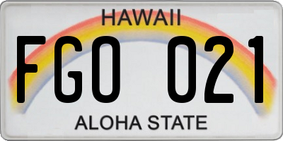 HI license plate FGO021