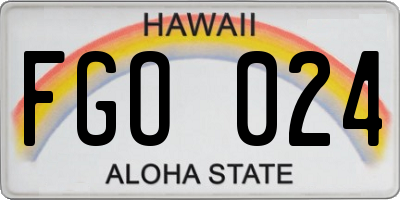 HI license plate FGO024