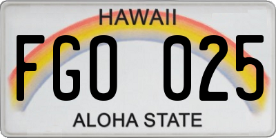 HI license plate FGO025