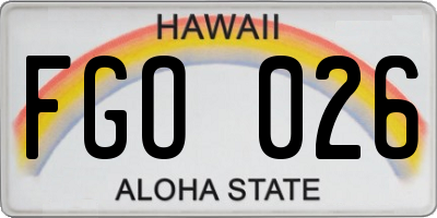 HI license plate FGO026