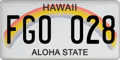 HI license plate FGO028