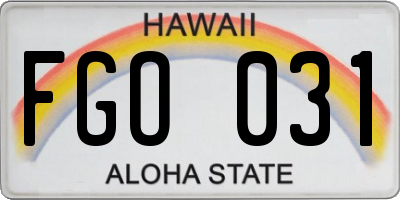 HI license plate FGO031