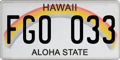 HI license plate FGO033