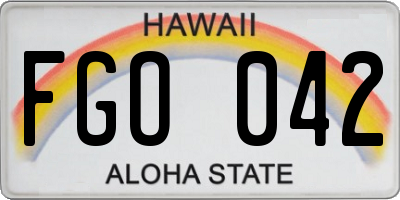 HI license plate FGO042