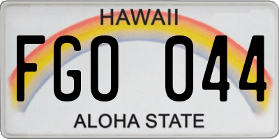 HI license plate FGO044