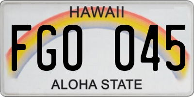 HI license plate FGO045
