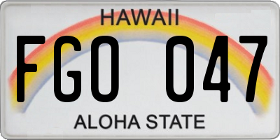 HI license plate FGO047