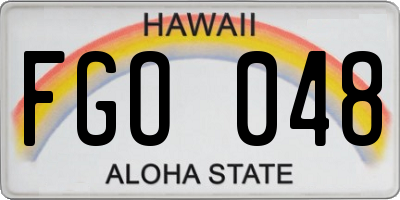 HI license plate FGO048