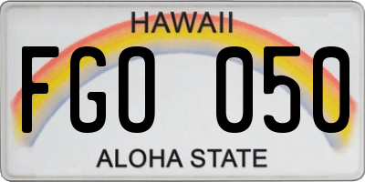 HI license plate FGO050