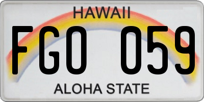 HI license plate FGO059
