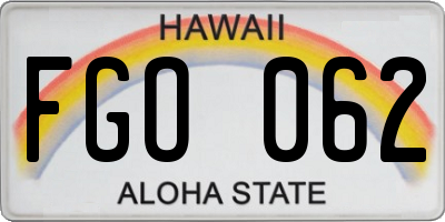 HI license plate FGO062