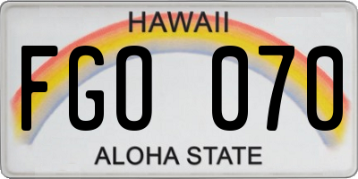 HI license plate FGO070