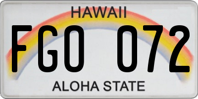 HI license plate FGO072