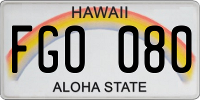 HI license plate FGO080