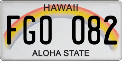 HI license plate FGO082