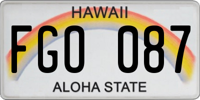 HI license plate FGO087