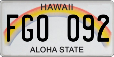 HI license plate FGO092