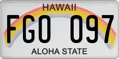 HI license plate FGO097