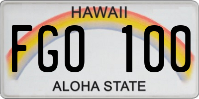HI license plate FGO100
