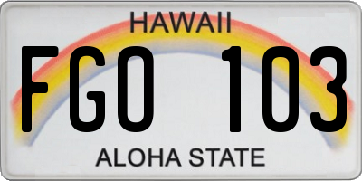 HI license plate FGO103