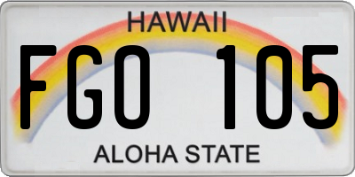 HI license plate FGO105
