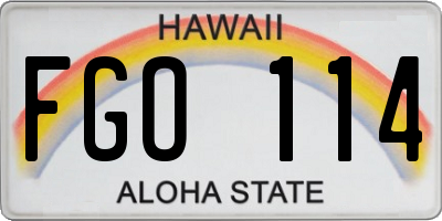 HI license plate FGO114