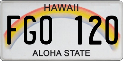 HI license plate FGO120