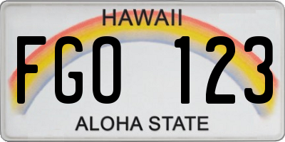 HI license plate FGO123