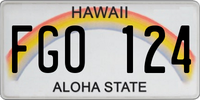 HI license plate FGO124