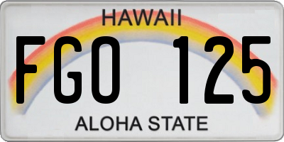 HI license plate FGO125